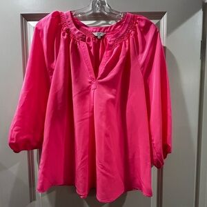 Crown & Ivy Bright Pink Blouse